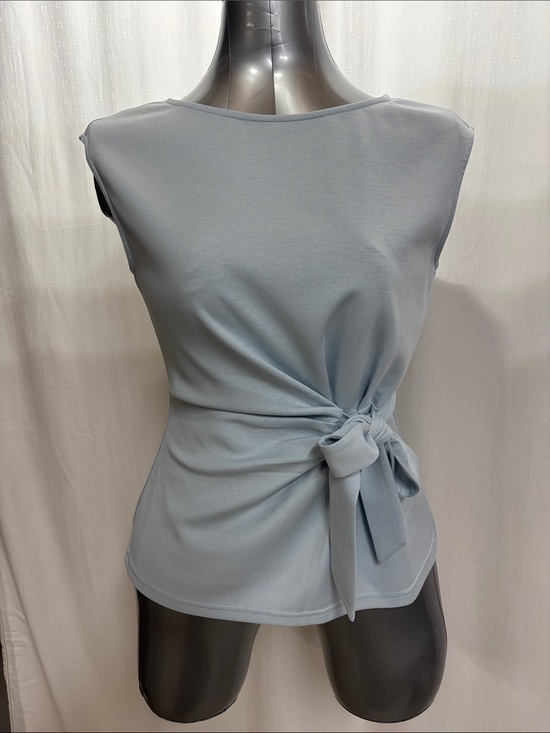 Tops - Women’s Light Blue Sleeveless Tie-Waist Tank Top 121